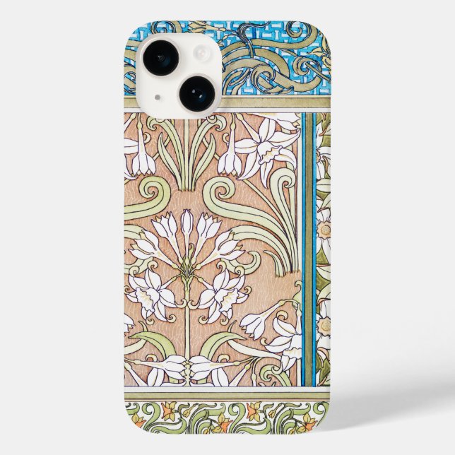 Coques Case-Mate iPhone Art nouveau jonquille Verneui textile floral art (Verso)