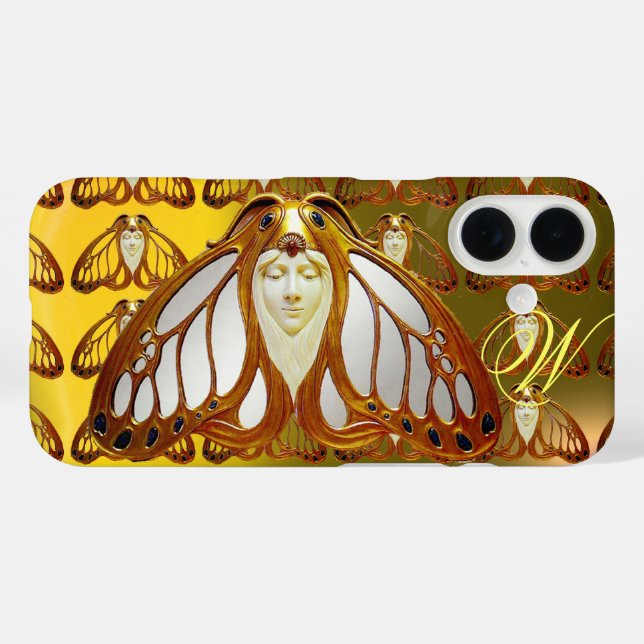 COQUES Case-Mate iPhone ART NOUVEAU MOTH FEMME GEM MONOGRAS (Verso (horizontal))