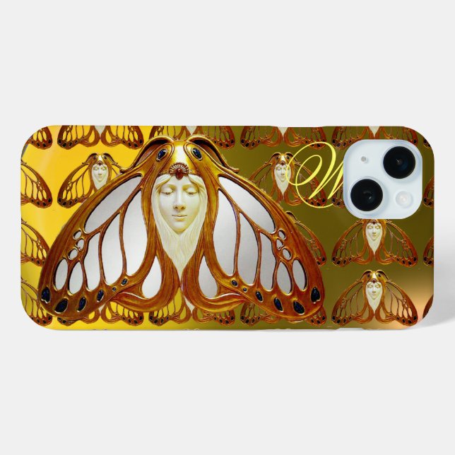 COQUES Case-Mate iPhone ART NOUVEAU MOTH FEMME GEM MONOGRAS (Verso (horizontal))