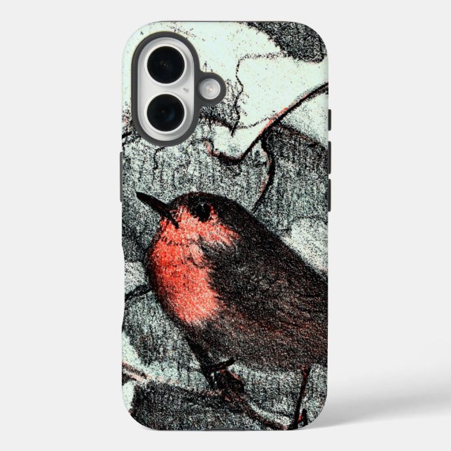 Coques Case-Mate iPhone Art nouveau néerlandais Robin Bird en hiver (Verso)