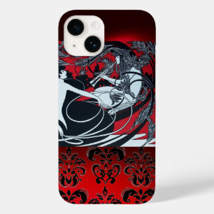 COQUES POUR iPhone ART NOUVEAU PAN, BLACK ROUGE BLANC DOMMASQUE