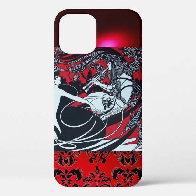 COQUES Case-Mate iPhone ART NOUVEAU PAN, BLACK ROUGE BLANC DOMMASQUE (Verso)