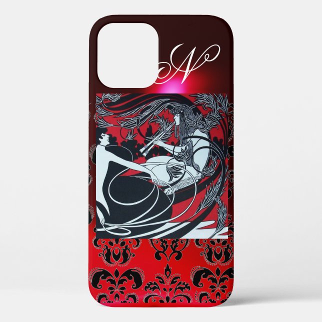 COQUES Case-Mate iPhone ART NOUVEAU PAN, ROUGE BLACÉ BLANC DOMMASQUE MONOG (Verso)