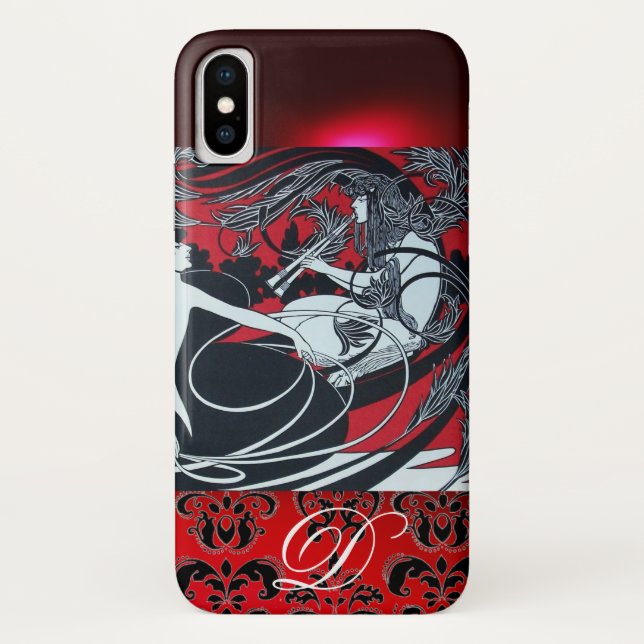 COQUES Case-Mate iPhone ART NOUVEAU PAN, ROUGE BLACÉ BLANC DOMMASQUE MONOG (Dos)