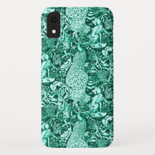 Coques Pour iPhone Art Nouveau Peacock Print, Turquoise et Aqua