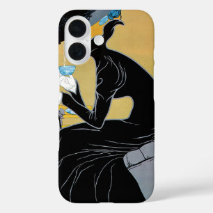 Coque Pour iPhone 16 Art Nouveau vintage, Dame buvant du thé Marco Polo