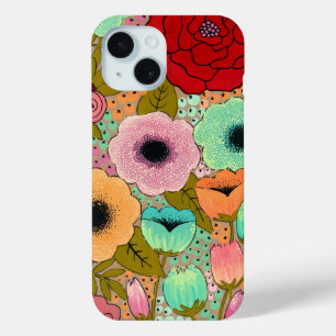 Coque Pour iPhone 15 Art Peinture Fleur Jardin Pomme