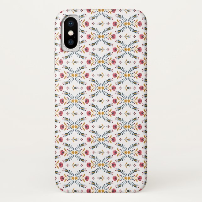 Coques Case-Mate iPhone art populaire scandinave mignon floral (Dos)
