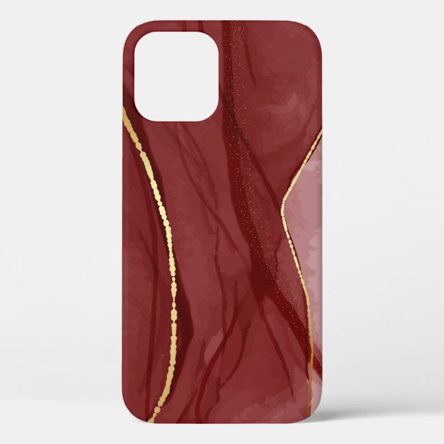 Coques Case-Mate iPhone Art Resin, marsala rouge foncé abstrait arrière -  (Verso)