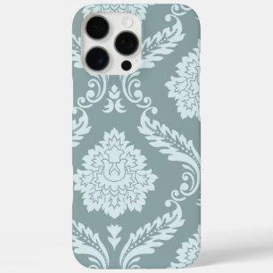 Coques iPhone 16 Pro Max Art Rococo Damassé I Bleu de Canard Œuf+Turquoise