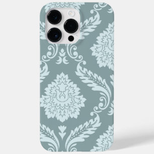 Coque Pour Pour iPhone 14 Pro Max Art Rococo Damassé I Bleu de Canard+Turquoise
