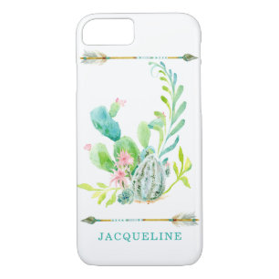 Case-Mate iPhone Case Art tribal de Bohème de cactus d'aquarelle de