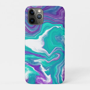 Case-Mate iPhone Case Art Turquoise et violet fluides