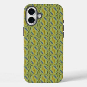 Coques iPhone 16 Plus Artdeco bleu jaune dans le style rétro