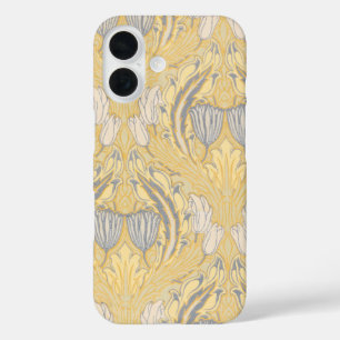 Coque Pour iPhone 16 Arts et métiers Walter Crane Tulipes blanches bleu