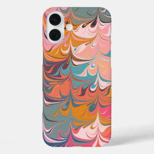Coques iPhone 16 Plus Artsy coloré Design Abstrait en marbre