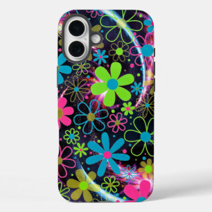 Coques iPhone 16 Plus Artsy Flower Design Téléphone Boîtier