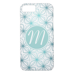Coque Case-Mate Pour iPhone Artsy Turquoise Monogramme Motif Vintage