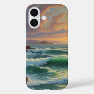 Coque Pour iPhone 16 Artwork de peinture de paysage marin Sunset Ocean