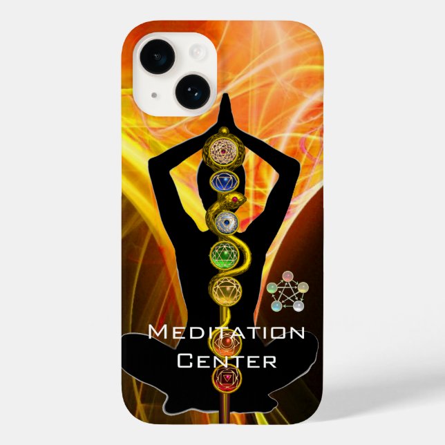 Coques Case-Mate iPhone ASCLEPIUS ROD,7 CHAKRAS YOGA LOTUS POSE Jaune (Verso)