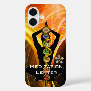 Coques iPhone 16 ASCLEPIUS ROD,7 CHAKRAS YOGA LOTUS POSE Jaune