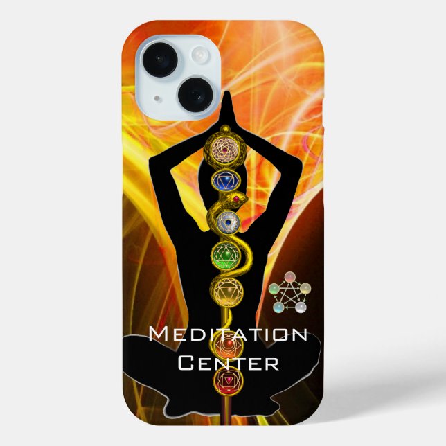 Coques Case-Mate iPhone ASCLEPIUS ROD,7 CHAKRAS YOGA LOTUS POSE Jaune (Verso)