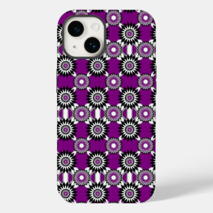 Coque Pour iPhone 14 Asexualité fierté / motif de fleurs miroir violet