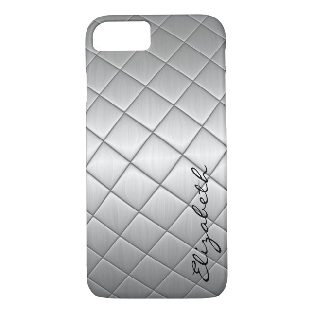 Coques Case-Mate iPhone Aspect métallique en acier inoxydable diamant (Dos)