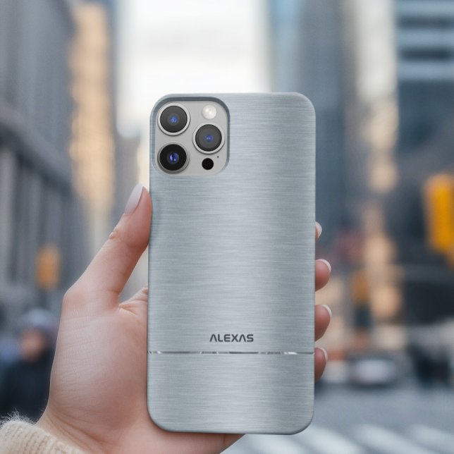 Coques Case-Mate iPhone Aspect métallique en aluminium brossé brillant (Créateur téléchargé)