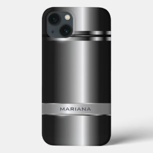 Etui iPhone Case-Mate Aspect Métallique Gris Sombre Et Acier Inoxydable