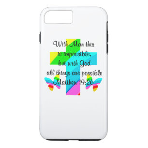 COQUE Case-Mate POUR iPhone ASSEZ CROIX ET PLANCHER MATTHEW 19:26 CONCEPTION