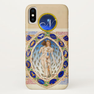ETUI iPhone Case-Mate ASTROLOGIE ANTIQUE, SIGNES ZODIAQUES MONOGRAMME BL