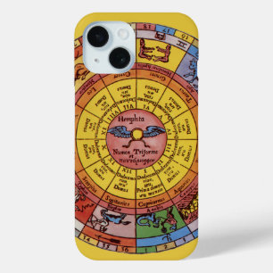 Coque Pour iPhone 15 Astrologie vintage, Roue de Zodiac céleste antique