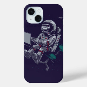 Coque Pour iPhone 15 Astronaut du crâne au travail - Space Gamer