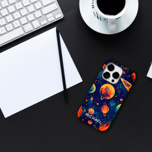 Coque Pour iPhone 14 Pro Astronaute de l'espace nom personnalisé
