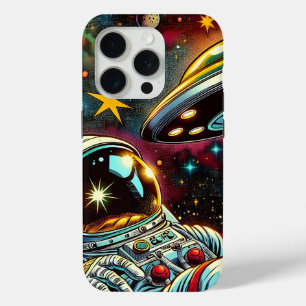 Coque iPhone 15 Pro Astronaute flottant dans l'espace avec une œuvre d