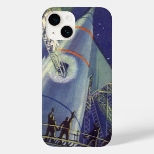 Coque Pour iPhone 14 Astronautes de la science-fiction vintage sur une 