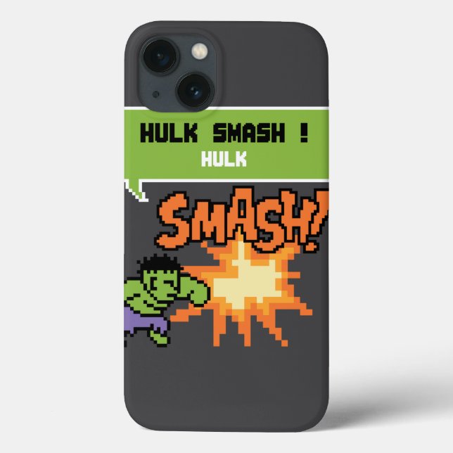 Coques Case-Mate iPhone Attaque de Hulk 8Bit - Hulk Smash! (Verso)