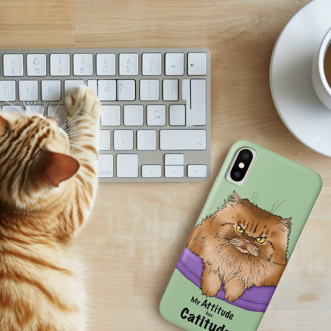 Coques Case-Mate iPhone Attitude de chat drôle (Créateur téléchargé)