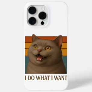 Coque iPhone 15 Pro Max Attitude de chat rétro