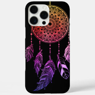 Coques iPhone 16 Pro Max Attrape-rêve coloré violet plume Élégant