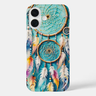 Coque Pour iPhone 16 Attrape-rêves bohème amérindien, aquarelle