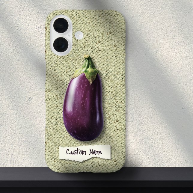 Coques Case-Mate iPhone Aubergine violette réaliste sur tapis Nom personna (Créateur téléchargé)