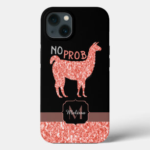 Case-Mate iPhone Case Aucun Prob Llama rose corail parties scintillant É