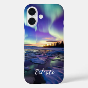 Coque Pour iPhone 16 Aurora Borealis Iridescendant Twilight