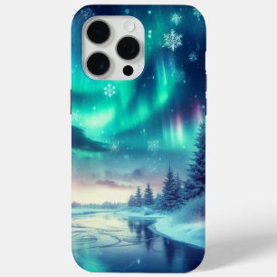 Coque iPhone 15 Pro Max aurora borealis/Noël/hiver