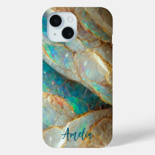 Coque Pour iPhone 15 Australian Opal Stone Texture Luxe Personnalisé