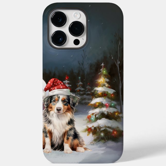 Coques Case-Mate iPhone Australian Shepherd Caravan Christmas Adventure (Verso)