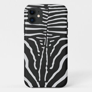 Coques Pour iPhone Authentic Zebra Skin Print - noir blanc strié