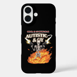 Coque Pour iPhone 16 Autistique et Squelette Gay Sensibilisation sur l'